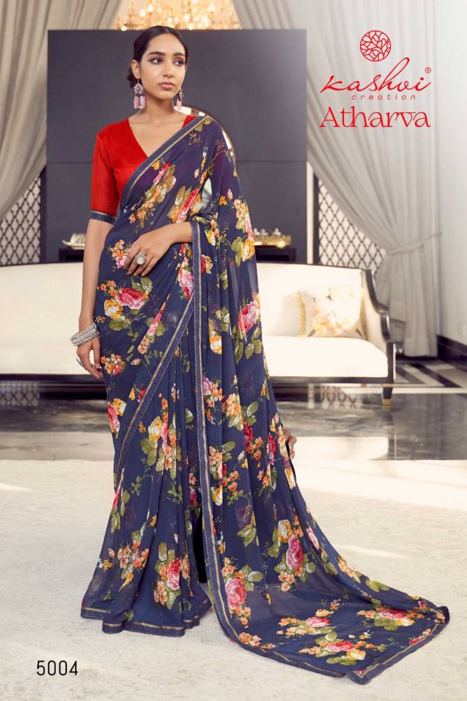 Atharva By Kashvi Weightless Printed Sarees Wholesale Shop In Surat